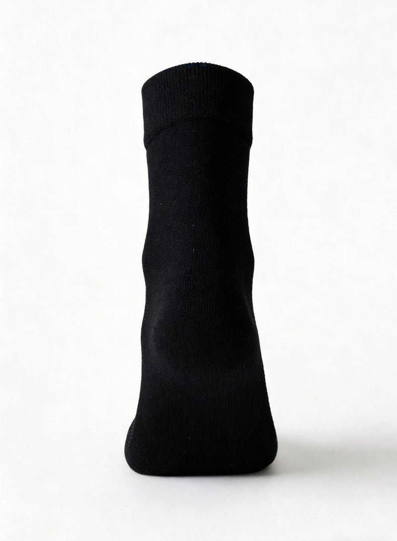 5 Pairs Of Breathable Cotton Socks, Soft Crew Socks For Daily Wear (Black) - Image 2